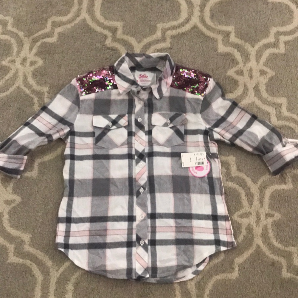 Justice girls button down sz 8